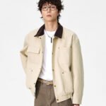 CEGFFH American Retro Lapel Barn Style Multi-Pocket Work Jacket for Men and Women, Trendy Casual Outerwear